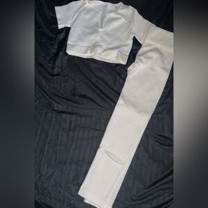 Women’s two piece cream legging set size XS